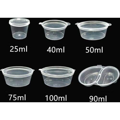 100pcs Net red disposable sauce box chili oil vinegar box seasoning packaging boxes takeaway transparent plastic cups with lids