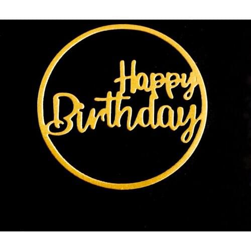 Round Happy Birthday Metal Cutting Dies For Scrapbooking Shape Stencil Craft Paper Knife Mould Blade Punch Card Making Die Cut