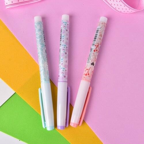 Cute Flower Plastic Fountain Pen With Ink Sac For Kids Gift Korean Stationery