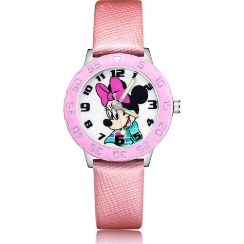 Fashion Pretty Cartoon Style Children Kids Student Girls Boys Quartz Leather Wrist Watches Clcok JM20