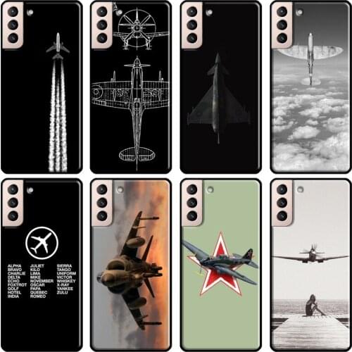 Airplane Aircraft Soft Case For Samsung Galaxy S21 Ultra Note 20 Note 10 S8 S9 S10 Plus S20 FE Phone Cover