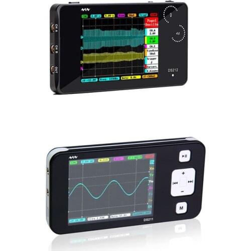New MINI DS211 DS212 1MHz Pocket 8MB Handheld Automotive Osciloscope Nano Pocket LCD Digital Multimeter Oscilloscope