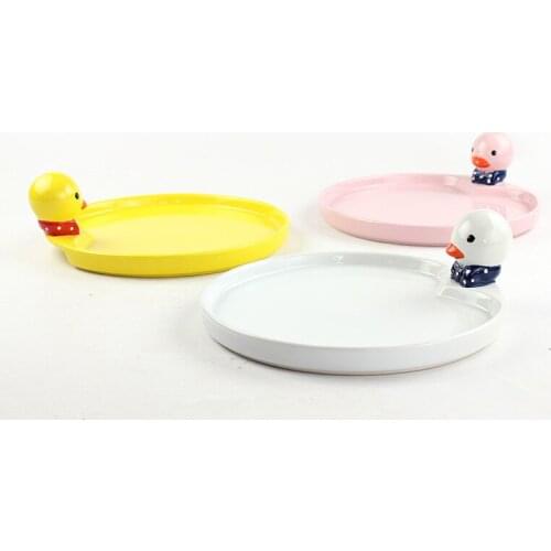 AQJ Original Design Cartoons Style Ceramic Dish Luxury Dinner Plates Decoration Dessert Tray For Children For Family Reunion