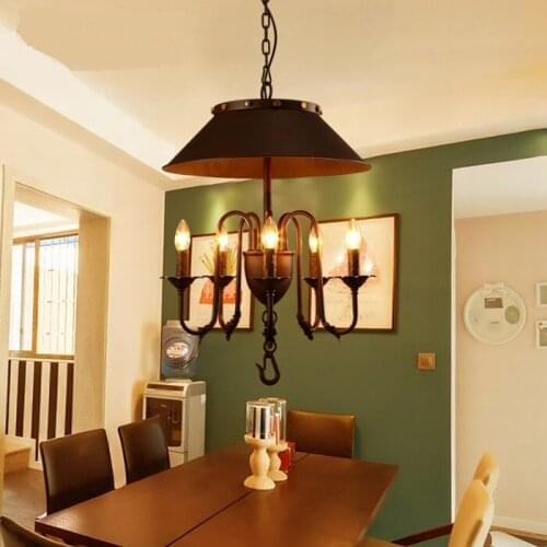 American style village loft creative industrial wind pendant light iron net cafe retro umbrella shaped hanging lighting ya72828