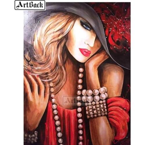 Full square 5d diy diamond painting pretty woman photo 20x25cm diamond embroidery 3d mosaic artwork gift ARD411