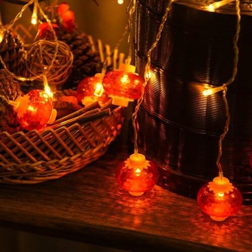 Holiday Lighting Led String Lights Red Chinese Style EU US Plug Small Lantern Pendant Curtain Light Bedroom Home Decoration
