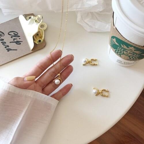 Authentic 925 Sterling silver gold Inverted J Style HANDMADE Pearl HOOP Huggie Earrings TLE816