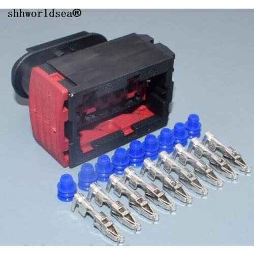 Shhworldsea 9 pin 3.5mm auto wiring harness waterproof plug plastic wire harness sealed connector with pins car wire plug