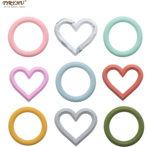 TYRY.HU 1pcs Baby Teether Soft Silicone Round/Heart Toddler Molar Pain Relief Tool Kids Teether Baby Toy Food Grade Accessories