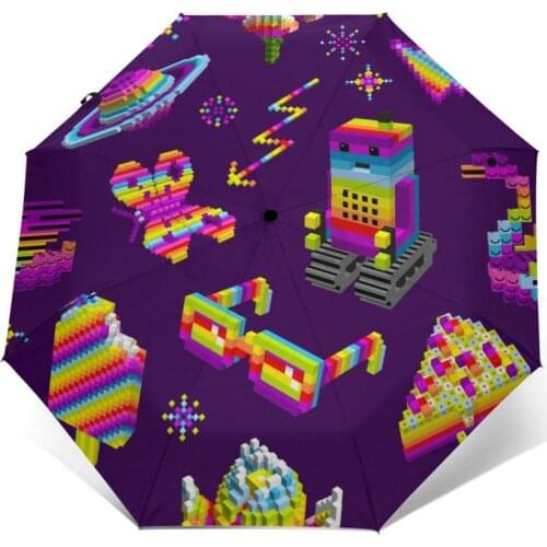 Wind Resistant Folding Automatic Umbrella Women Auto Rainbow Color Robot Cute Windproof Umbrellas Rain For Men Parasol