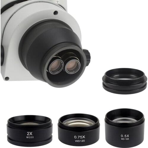 WD165 WD30 0.5X 1.0X 0.7X 2.0X Assisted Auxiliary Industry Video Microscope Objectives Len Microscope Accessoires Barlow Lens