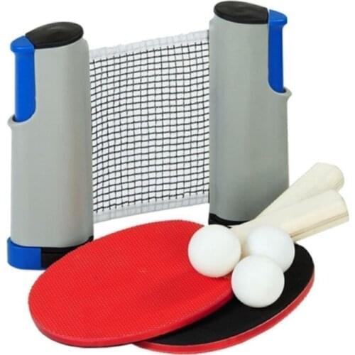 Retractable Adjustable Table Tennis Mesh 2 Racket 3 Top Set