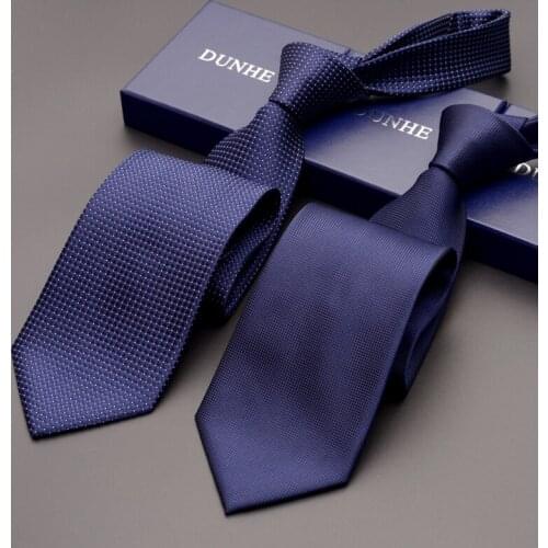 High Quality 2019 New Fashion Ties Men Business 9cm Wide Version Blue Tie Wedding Ties for men Designers Brand with Gift Box