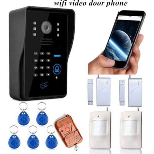 WIFI Video Door Phone With Door Sensor PIR Detector Access Control System