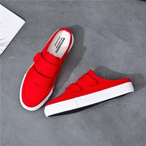 2019 New Women Canvas Shoes for Summer Female Canvas Slingbacks Slip on Hook Loop Solid Colors Students Casual Shoes X8-97