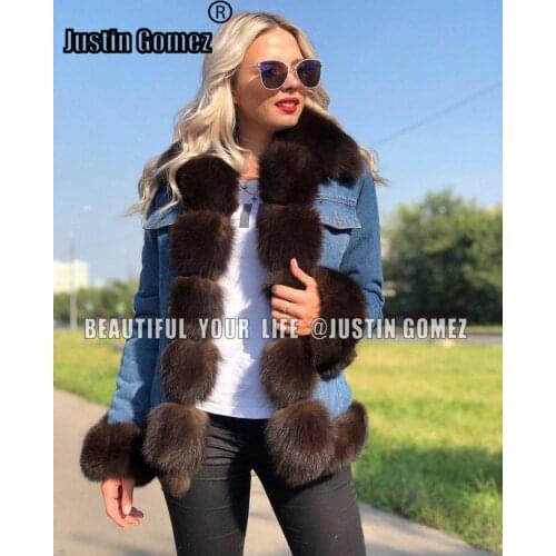 Winter Fashion Casual Outerwear Winter Coat Warm Genuine Fox Fur Collar Jacket Ladies Vintage Lady Natural Fur Outerwear