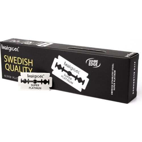 10/20/30/40/50PCS Barber Shop Stainless Steel Double-sided Blade Mens Old Fashioned Manual Shaving Eyebrows Blades G1024