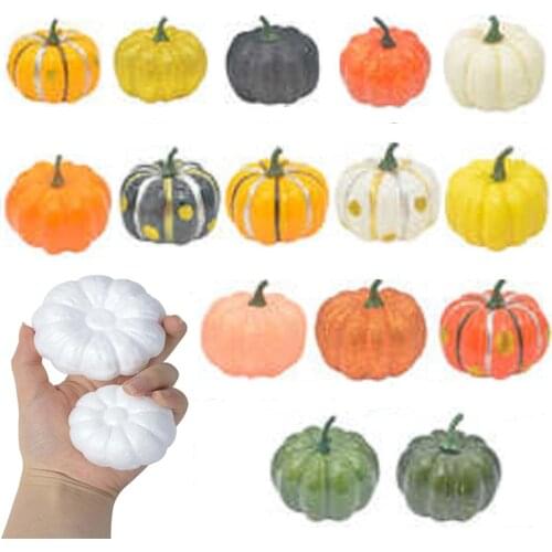 10Pcs White Foam Pumpkin Halloween Decoration For Home Decor Masquerade Party Decoration DIY Kid Handmade Drawing Toy Shoot Prop