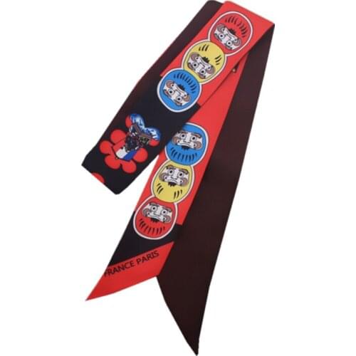 120cm Ladies Luxury Hair Band Fashion Long Scarf Wrap Bag Handle Small Silk Scarf Ribbon Waistband Belt Womens Headscarf ME07