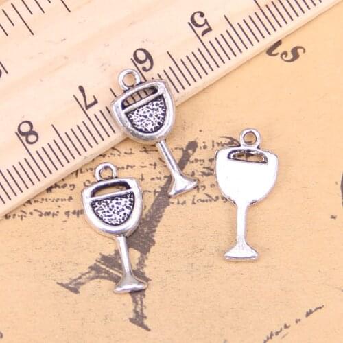 152pcs Jewelry Charms wine glass 20x9mm Antique Silver Plated Pendants Making DIY Handmade Tibetan Silver Jewelry