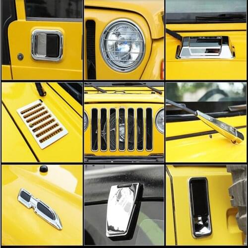 1997-2006 for Jeep Wrangler TJ modified exterior windshield wiper blade outer bowl large lampshade middle mesh frame decoration