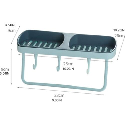 50LB Toilet Shelf Double Soap Box Towel Rack with Hook for Bathroom Shower Kitchen
