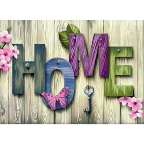 5D Diy Diamond Painting Home sweet home Mosaic Diamond Embroidery Full Square round Drill Cross Stitch Wall Sticker WG987