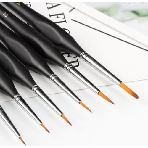 6PCS/Set Extra Fine Detail Paint Brushes Art Painting Brushes Miniatures Model Maker Watercolor Oil Paint Art Suppiles