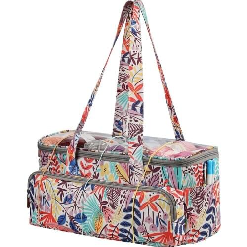 600D Oxford Cloth Woolen Needlework Crochet Hooks Storage Tote Bag Knitting Needles Sewing Tool Thread Yarn Holder Organizer