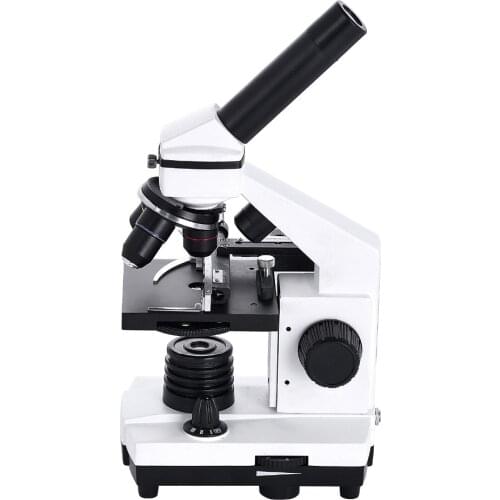 640X Biological Microscopes Student Educational Monocular Microscope LED Light Matal