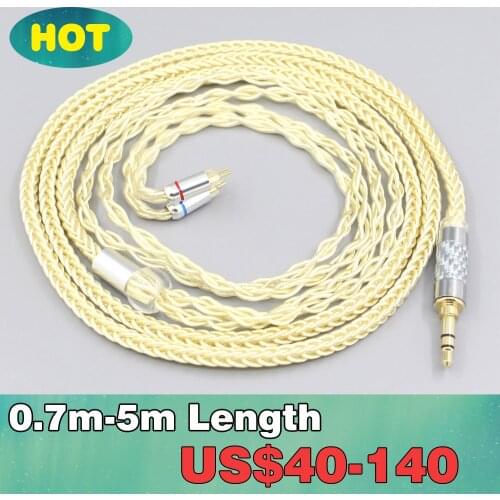 8 Core Gold Plated + Palladium Silver OCC Alloy Cable For 0.78mm BA Custom Westone W4r UM3X UM3RC JH13 High Step LN007629