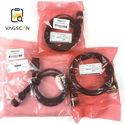 VOCOM 88890300 and VOCOM II adapter (88894000) 8 Pin 88890306+OBD2 OBDII 88890306+USB 88890305 diagnostic Cable For Volvo Truck