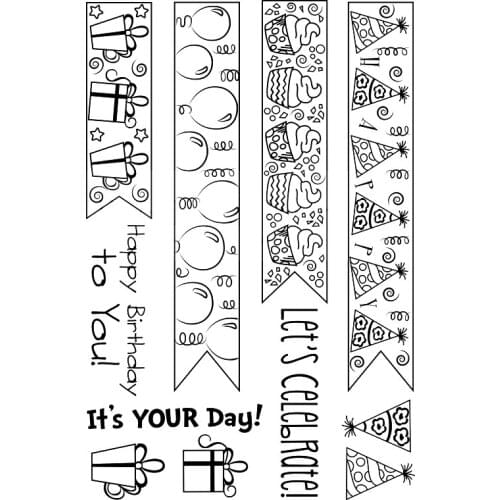 Birthday Banners Transparent Clear Silicone Stamp Seal for DIY scrapbooking photo album Decorative clear stamps