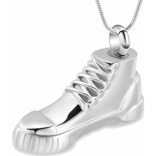 K001 Boots Shape Cremation Jewelry for Ashes Pendant Holder Ashes for Pet Human Stainless Steel Keepsake Memorial Urn Necklace