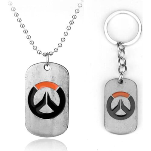 Hot Fashion Overwatch Game Tracer Reaper Pendant Necklace Accessories Unisex Punk Dog Tag Game Choker for Christmas Gift