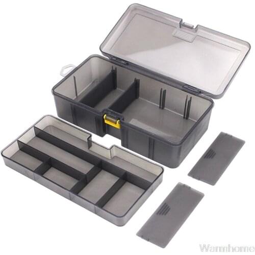 Multi-division Dual Layer Tool Storage Box Multifunctional Organize Fishing Lure Hooks Arrange Case Durable Plastic S08 20