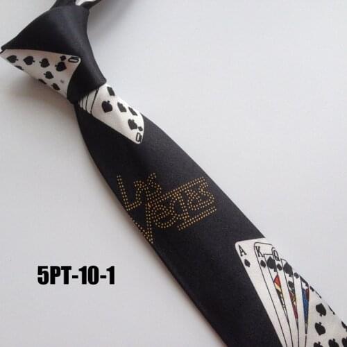 5cm Fashion Men Narrow Ties Unique Personality Neck Tie Black with Cards