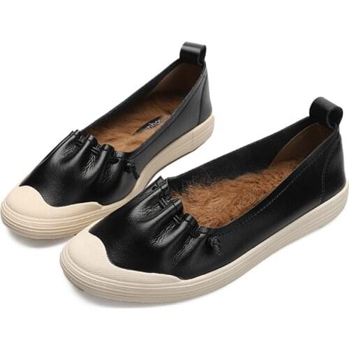 Womens Shoes Fashion Women Flats Genuine Leather Loafers Womens Moccasins Flats Ladies Shoes Female Slip On Ballet Flat Shoes