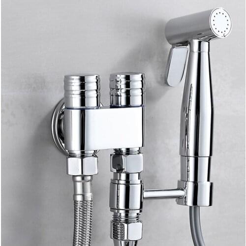 Toilet Bidet Sprayer Set Multi Function Double Switch Hand Toilet Spray Gun Shower Soild Brass Bidet Set