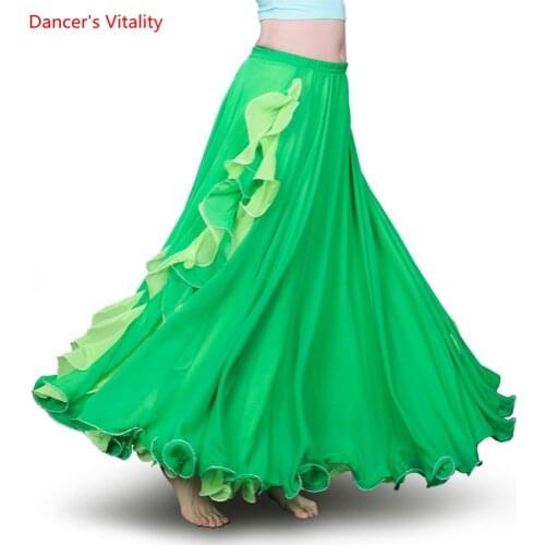 New Split Belly Dance Skirt Women Sexy Belly Dance Clothes Skirt Belly Dance Performance Skirt 7 Colors Lady Dance Skirt