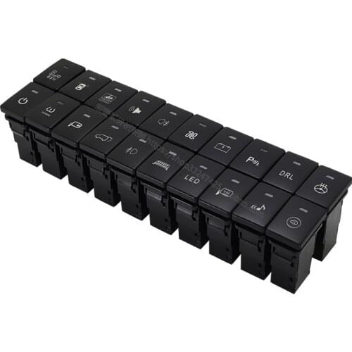 Front Fog Light LED DRL Heating Up Tail Gate Radar Parking Sensor Switch Button with wire fot Toyota Hilux 2015-2020