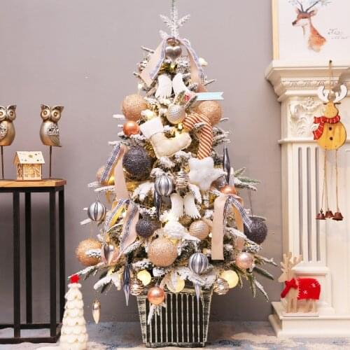 Christmas decoration tree household 1.2 meters 1.5 meters luxury encryption package flocking white Christmas tree ornaments