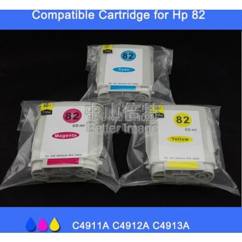 INK WAY 3PCS of ink cartridge for 82 suitable for Designjet 10ps/120nr/20ps/500/500 Plus/500ps/50ps/510/800/800ps/815/820
