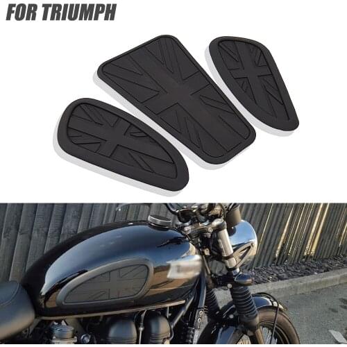 For Retro Motorcycle Cafe Racer Gas Fuel tank Rubber Sticker Protector Sheath Knee Tank pad Grip Decal For T120 T100