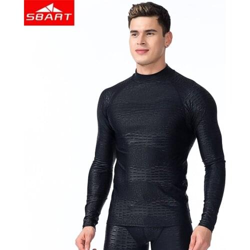 SBART Men Long Sleeved Rashguard T-Shirt Surf Pants Rash Guards UV Protection Sunscreen Beach snorkeling Swimsuit short Pants