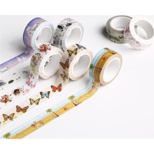 15mm X 7m Cute Lotkawaii Flower food animals Decorative Washi Tape DIY Scrapbooking Masking Tape School Office Supply