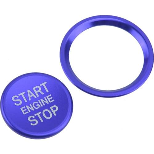 Blue Aluminum Alloy Engine Start Stop Push Switch Button Cover Ring Trim Fit For VW Golf 7 MK7 Jetta CC Arteon