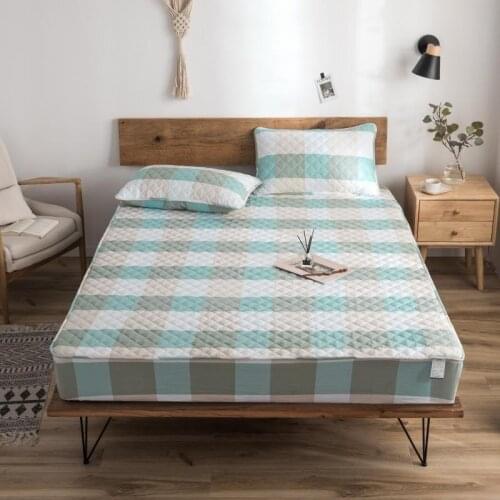 Modern 100% Cotton Quilted Mattress Cover Pure Cotton Soft Thicken Queen King Customized Bed Cover Not Including Pillowcase