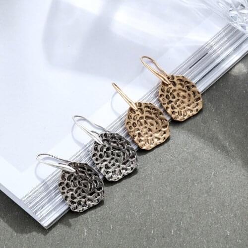 Vintage Gold Women Earrings Trendy Fashion Jewelry Wholesale Dangle Pendientes brincos Gold Color Alloy Earrings for Women 2020