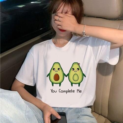 Womens T-shirt Funny Avocado Clothing Printed T-shirt Fashion Womens Top Graphic T-shirt Womens Kawaii Camisas T-shirt
